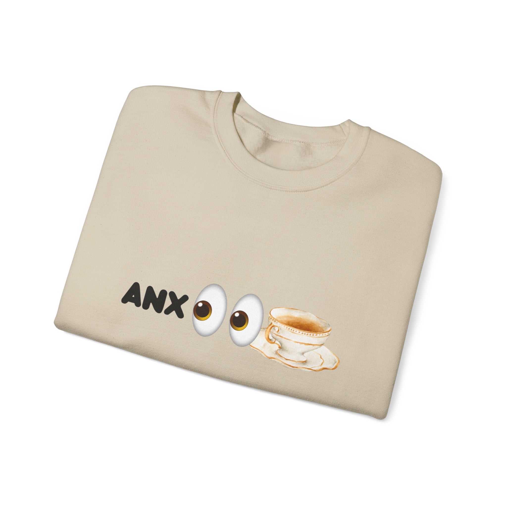 ANX(👀)TEA Anxiety Awareness Sweater – Mental Health Comfort Wear with Unique Graphic Design