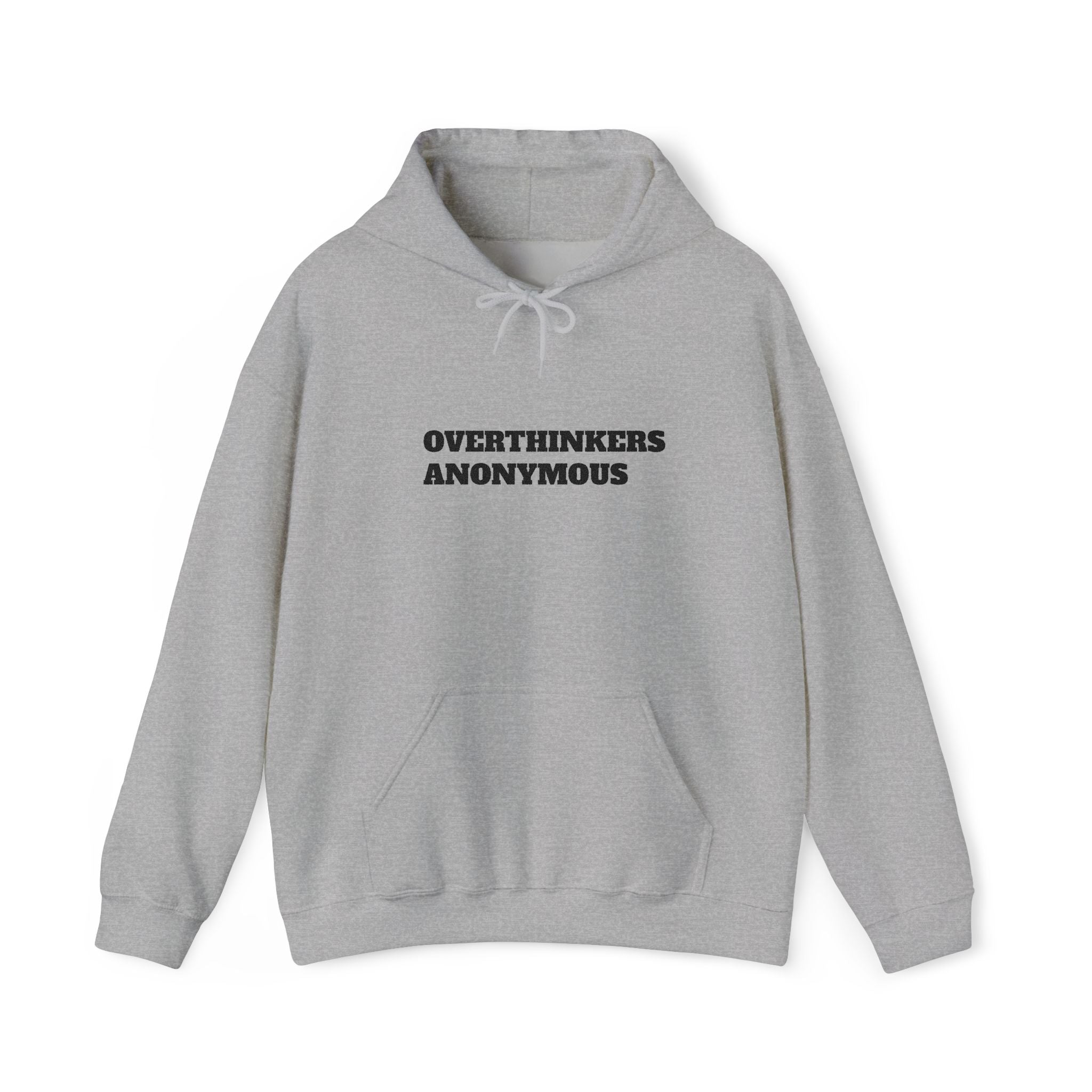 Overthinkers Anonymous Embroidered Hoodie | Mental Health Comfort Wear | Cozy Anxiety Relief Sweatshirt