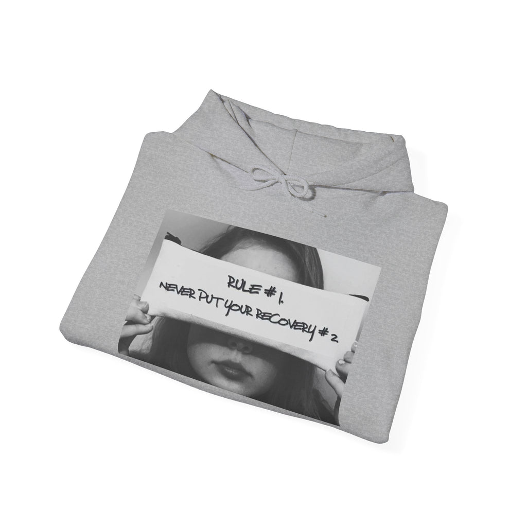 Never Put Your Recovery #2 Hoodie – Inspirational Addiction Recovery Graphic Sweatshirt