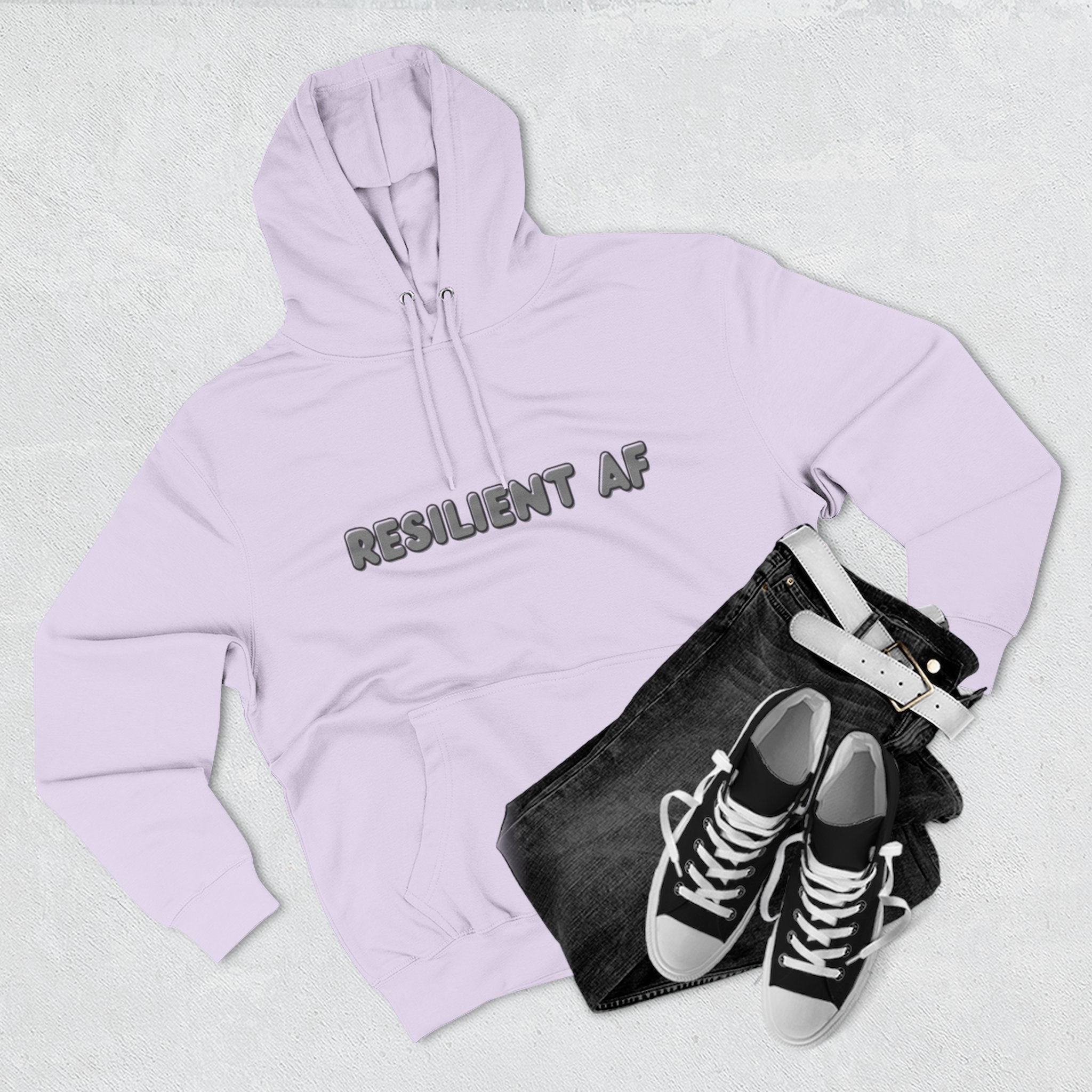Resilient AF Hoodie – Motivational Streetwear with Bold Front Text & Dictionary Definition Back Print | Mental Health & Strength Apparel