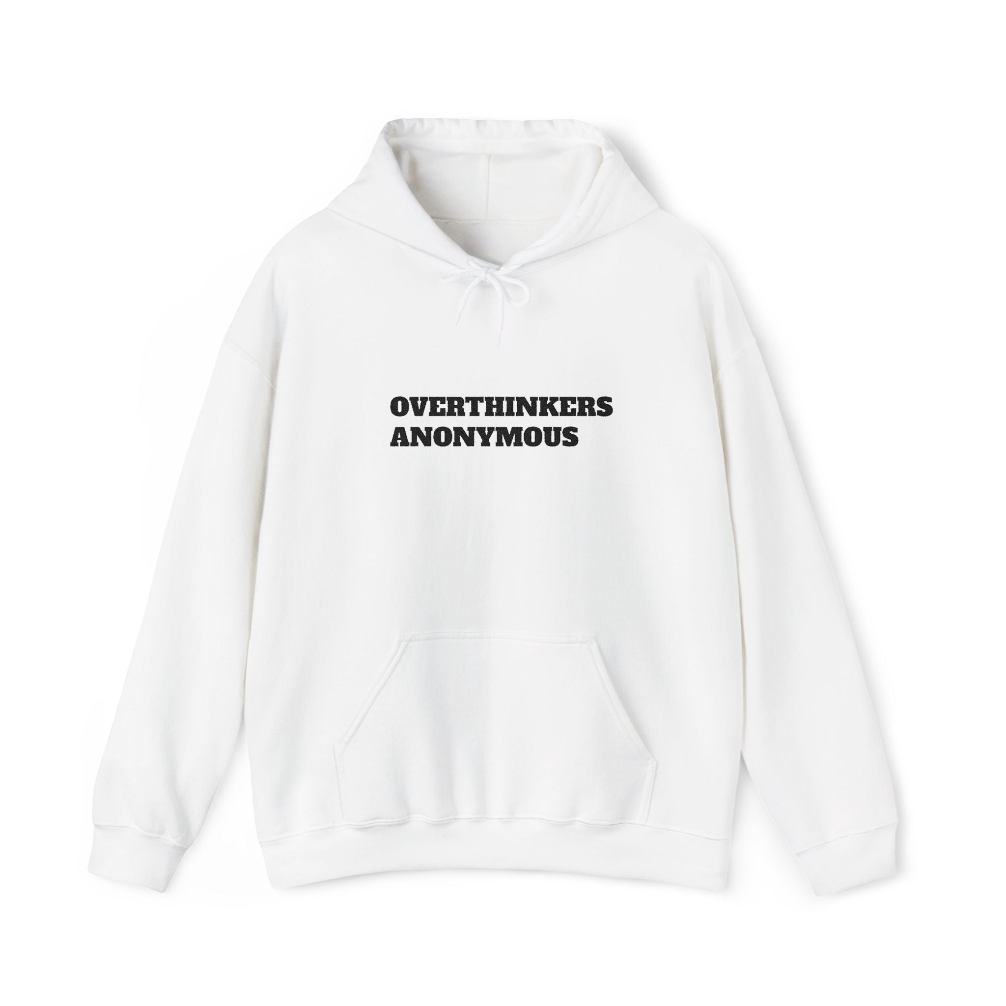 Overthinkers Anonymous Embroidered Hoodie | Mental Health Comfort Wear | Cozy Anxiety Relief Sweatshirt