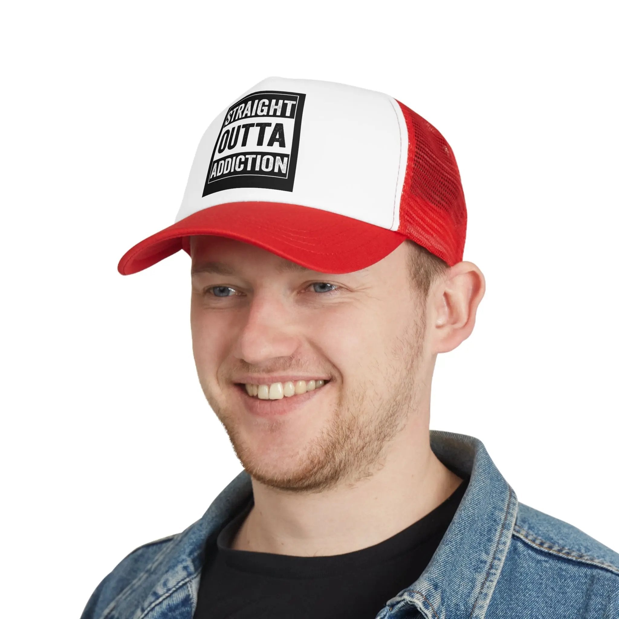 Straight Out of Addiction Trucker Hat – Recovery Statement Snapback - Sonny Side Up - Hats