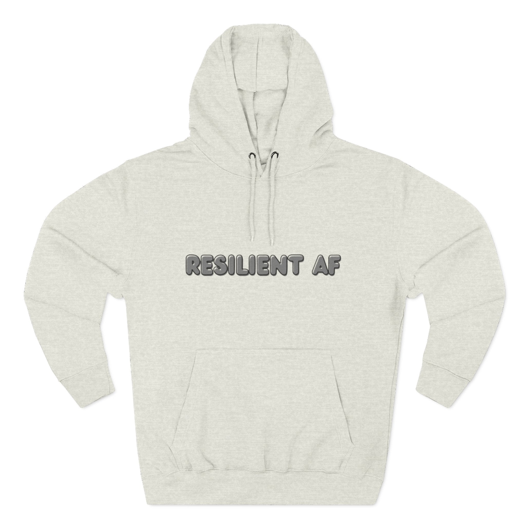Resilient AF Hoodie – Motivational Streetwear with Bold Front Text & Dictionary Definition Back Print | Mental Health & Strength Apparel