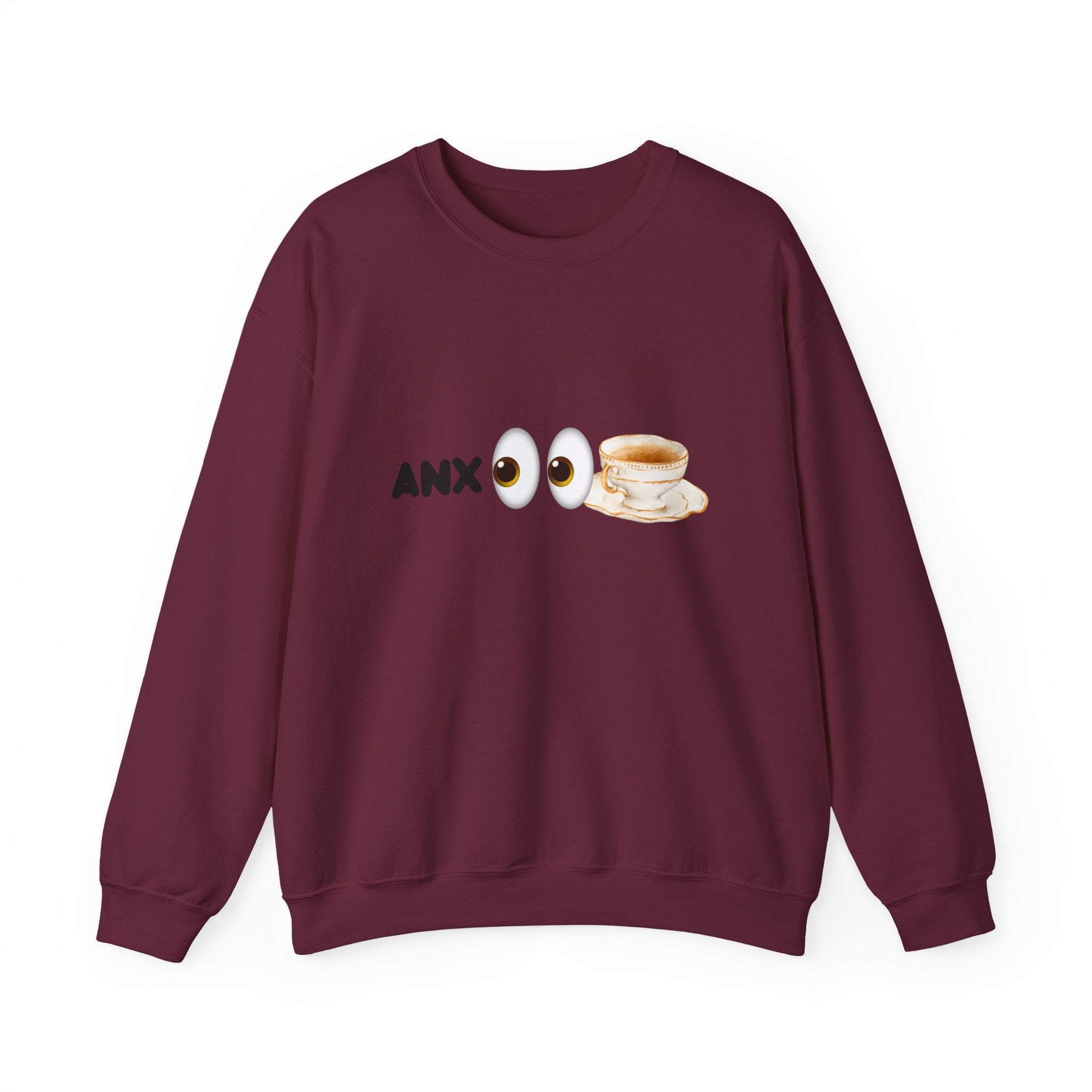 ANX(👀)TEA Anxiety Awareness Sweater – Mental Health Comfort Wear with Unique Graphic Design