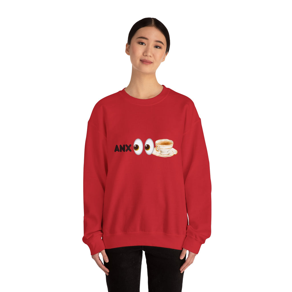 ANX(👀)TEA Anxiety Awareness Sweater – Mental Health Comfort Wear with Unique Graphic Design