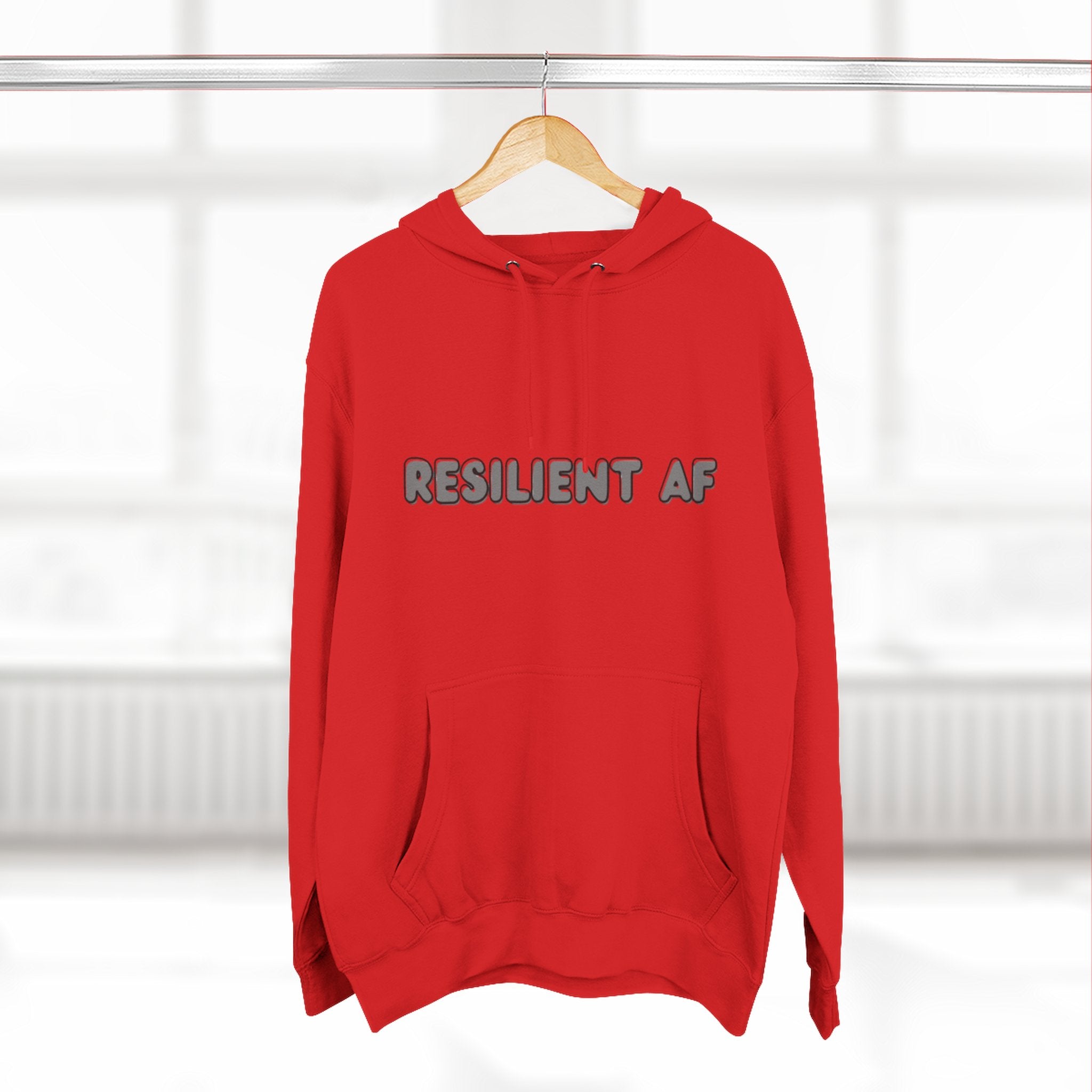 Resilient AF Hoodie – Motivational Streetwear with Bold Front Text & Dictionary Definition Back Print | Mental Health & Strength Apparel