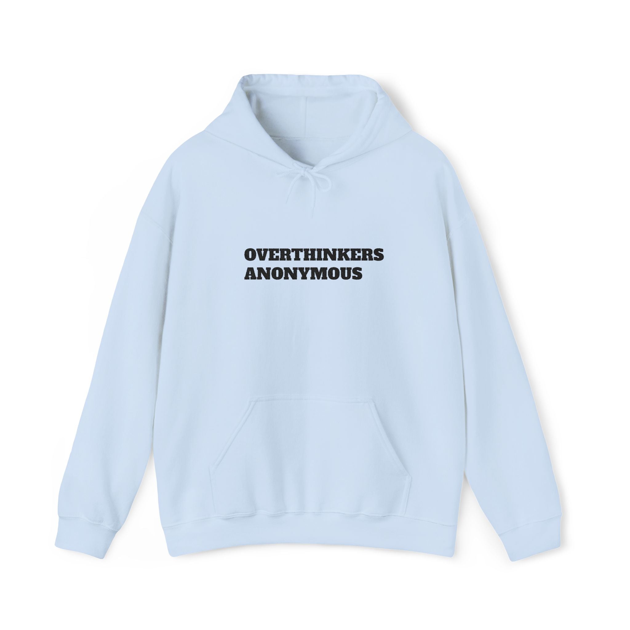 Overthinkers Anonymous Embroidered Hoodie | Mental Health Comfort Wear | Cozy Anxiety Relief Sweatshirt
