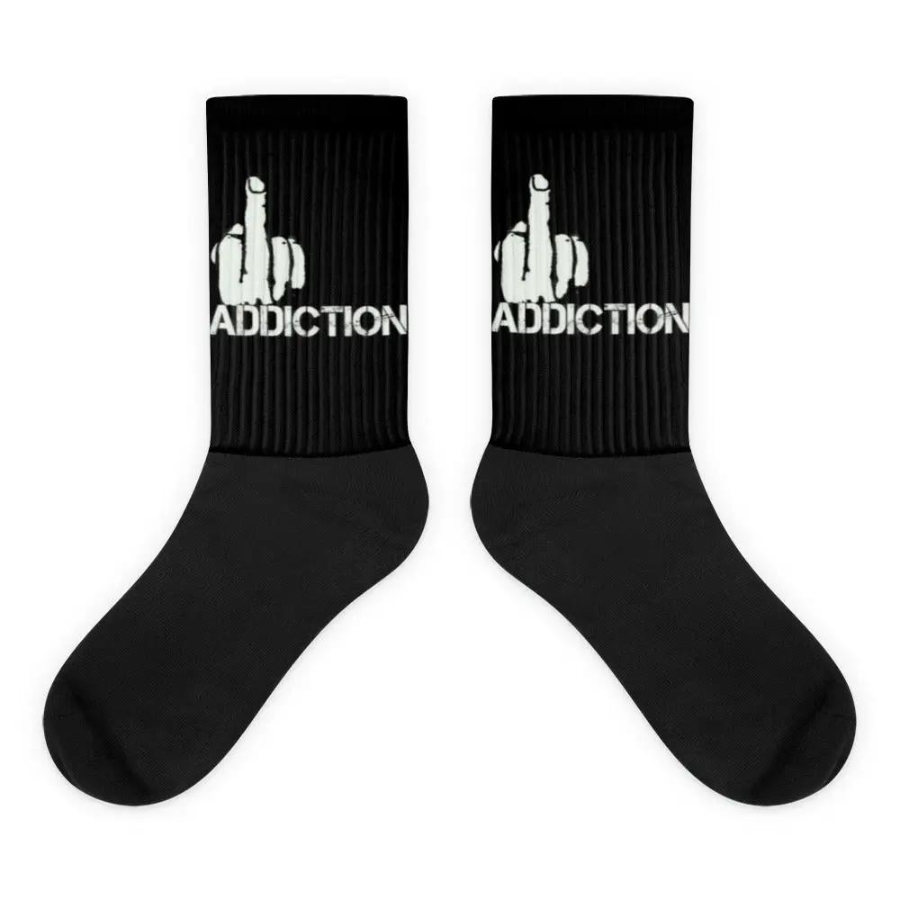 Fck Addiction Socks | Motivational Crew Socks Motivational Crew Socks