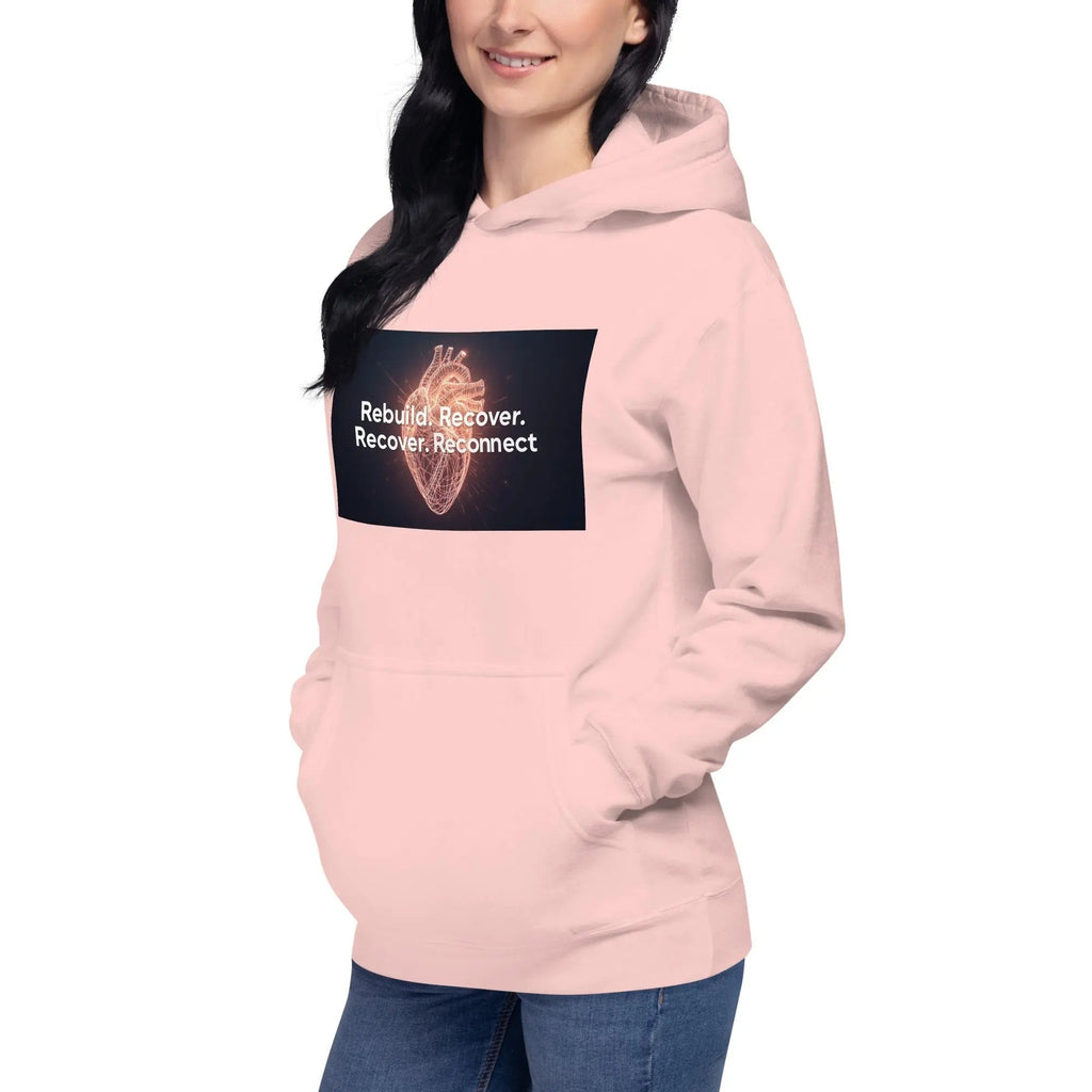 Inspirational Hoodie Reconnect Recover Rebuild Hoodie – Inspirational Recovery Hoodie | Mental Health Awareness Streetwear - Sonny Side Up - 