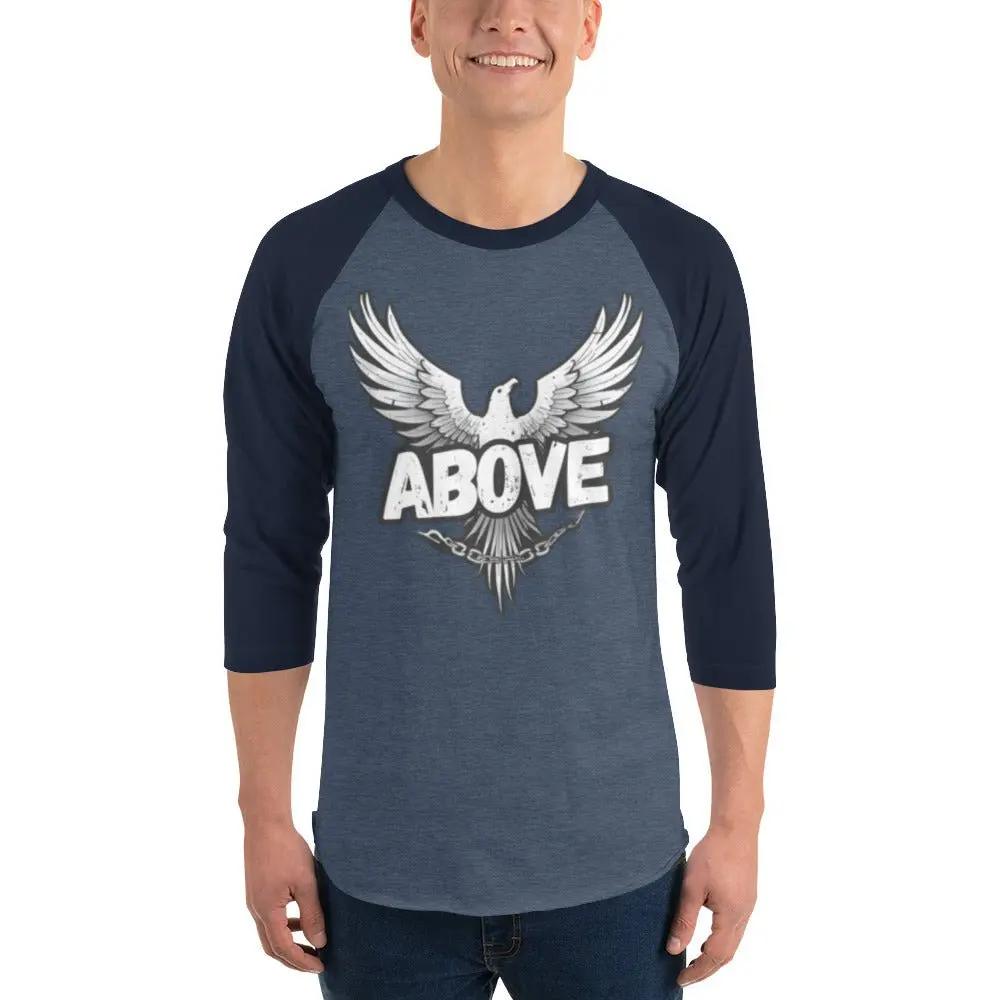 Phoenix rising above 3/4 sleeve raglan shirt - Sonny Side Up - 